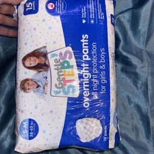 Overnight Pull-Ups Unisex 15 Count Bag Gentle Step 38 To 65 Pounds