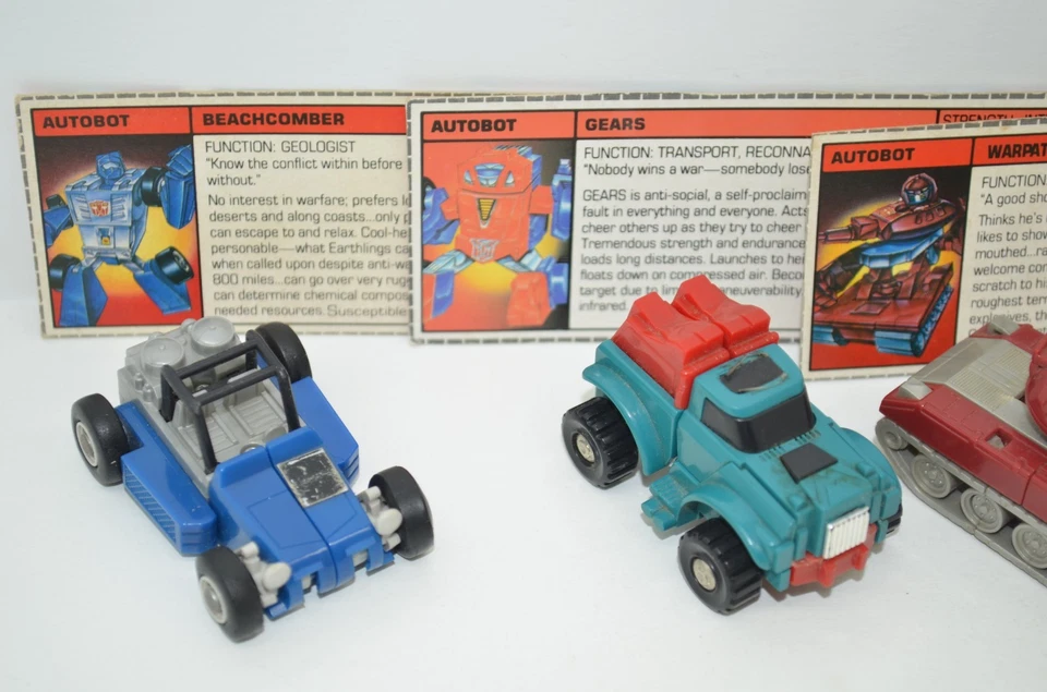 Transformers Vintage G1 Warpath Beachcomber Huffer Powerglide Action Figures Lot - Image 2 of 4