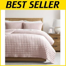 Soft Pink Twin Size Quilt Bedding Set - Lightweight  Cozy