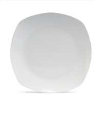 Speiseteller Flachteller Essteller Tafelservice Flach Porzellan Weiß Eckig 27 cm