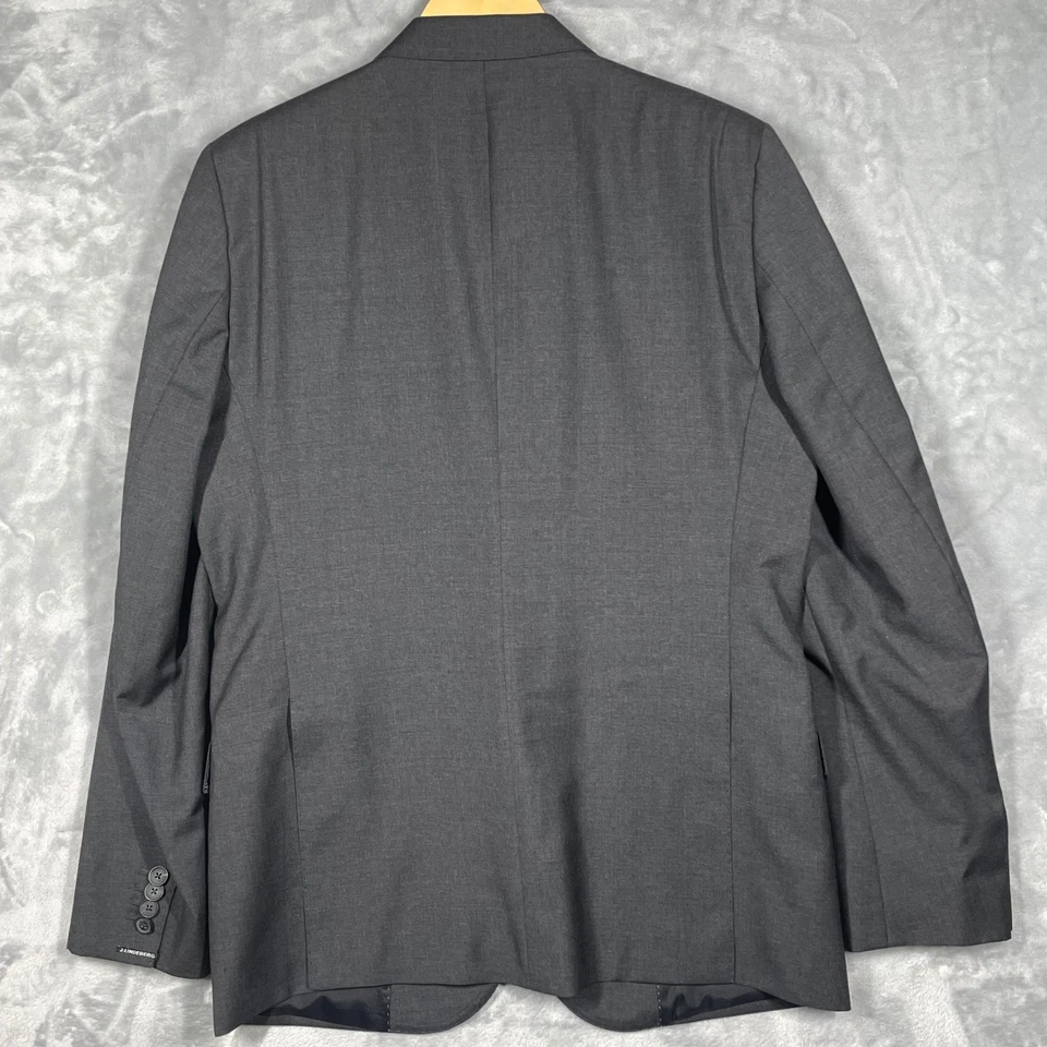 Chaqueta Blazer J Lindeberg Hopper Vestida Lana Calce Ajustado Gris Carbón Para Hombres 52L Foto 4 de 4