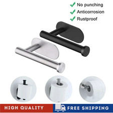Stainless Steel Toilet Roll Paper Holder Strong Self Adhesive Stick Wall Mount