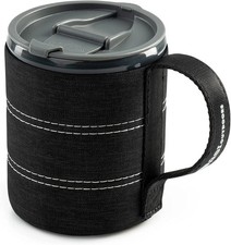 GSI Outdoors Mug Infinity Backpacker Mug Cloth-Wrapped 17 Oz Non-Slip Mug, Black