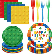 96PCS Building Blocks Birthday Party Supplies Building Blocks Themed Party Decor