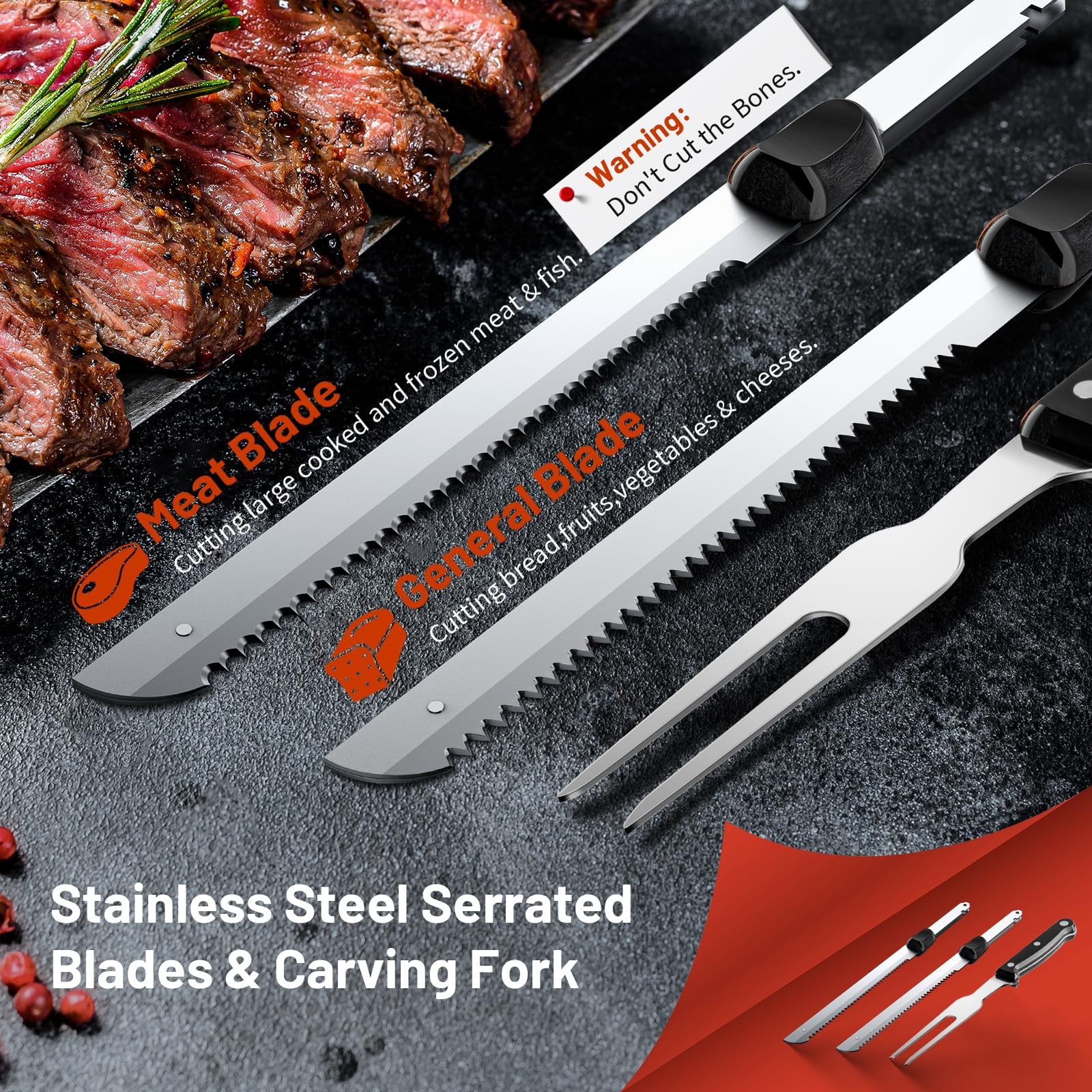 Electric Knife for Carving Meats, Poultry, Bread, Crafting Foam and More