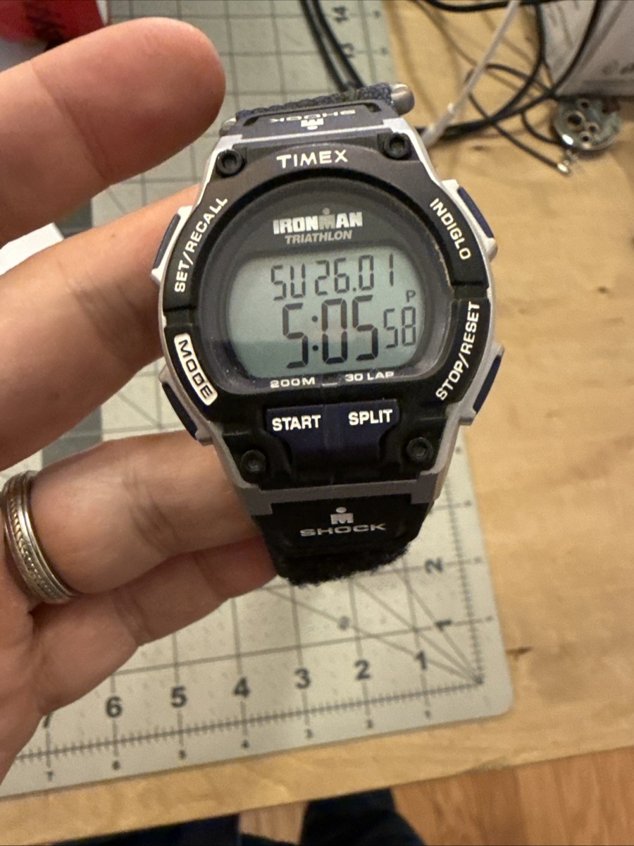 Timex triathlon shock Men's watch Black grey 854 w2 looks great