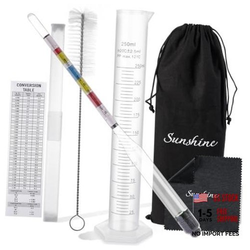Hydrometer Set - for Mead, Wine, Kombucha and Home Brew Beer, Alcohol Tester