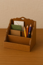 Dollhouse Storage Rack Desktop Organizer Walnut  (Storage rack only)
