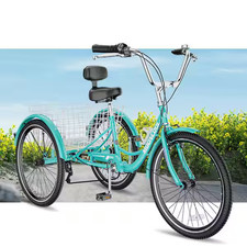 Triciclo Adulto 26" 7 Velocidades 3 Ruedas Triciclo Bicicleta Crucero con Cesta