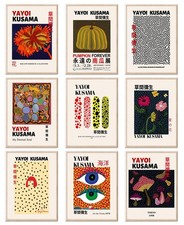 RETRART Yayoi Kusama Posters - Set of 9 - Vintage Yayoi Kusama Wall Art Print...