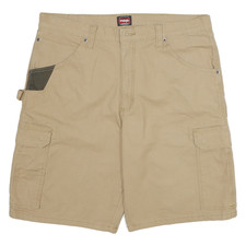 WRANGLER Hommes Short Beige XL W36 Cargo Décontracté Multiples Poches Durable