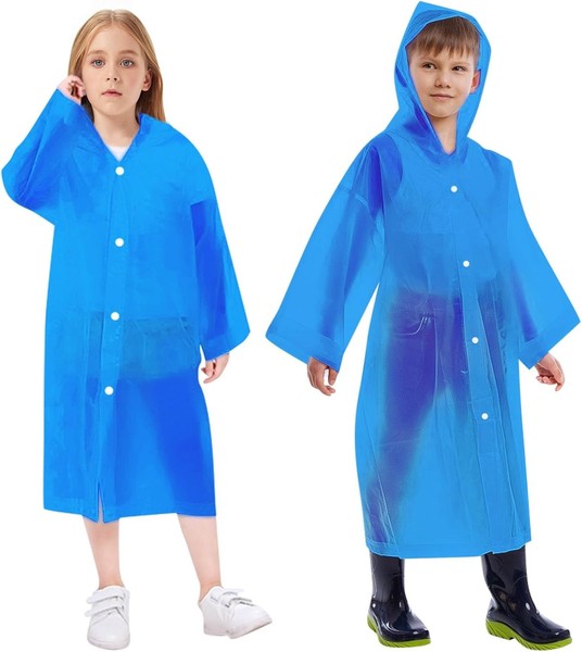 Vicloon Regenponcho Kinder, Wasserdicht Regencape, Mit Kapuze Und ÄRmeln-image