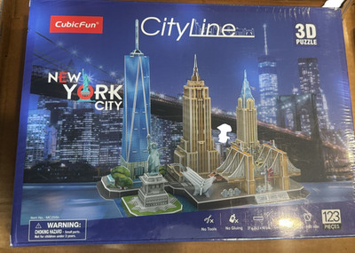 CubicFun Cityline New York City 3D Puzzle 123 Pieces NEW Sealed Skyline Model