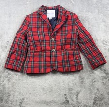 Janie and Jack Boys Red Plaid Blazer 4 Christmas Holiday Preppy