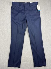 Perry Ellis Portfolio Dress Pants Mens 34x32 Navy Slim Fit Stretch Chino NWT