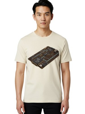 Esp32-Board Mens Graphic Tee, 100% Cotton, Casual Summer Wear