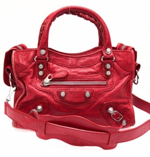 BALENCIAGA Giant Mini City 2WAY Bag Leather Red 309544 74670