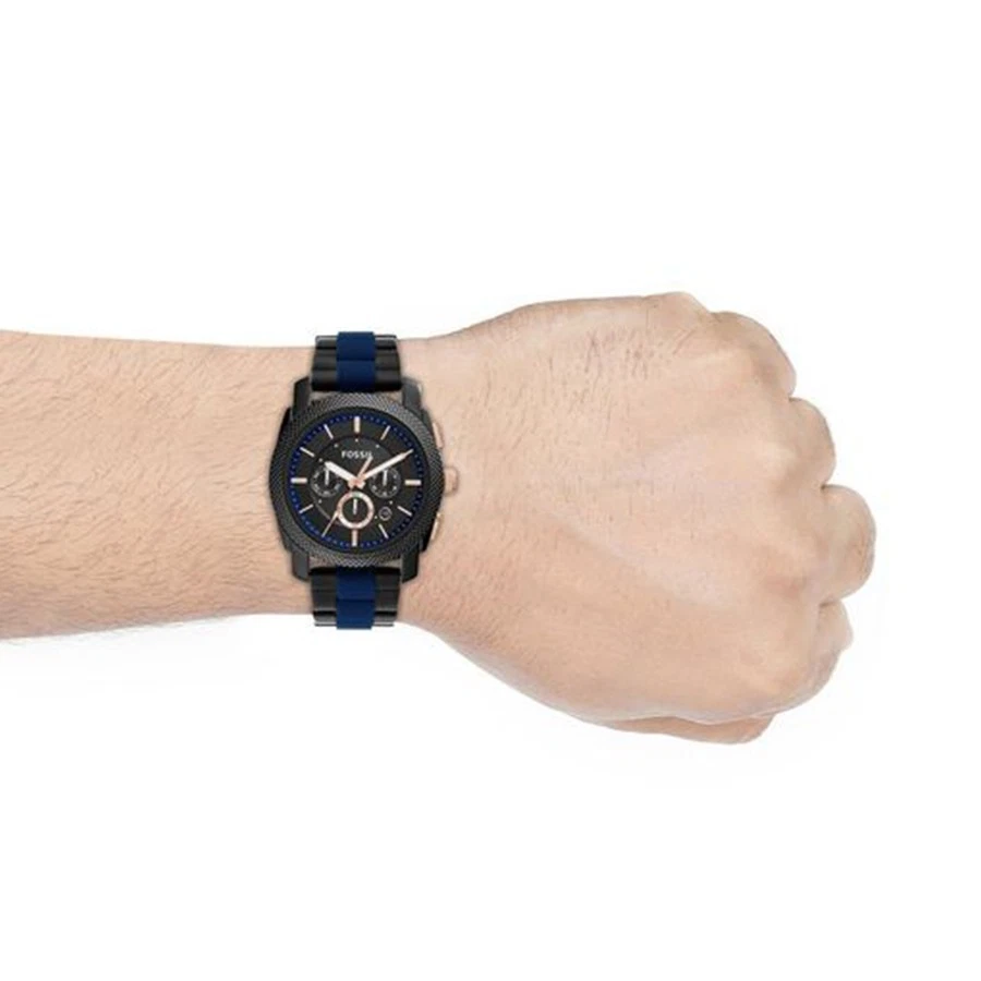 2. Reloj Fossil Hombre Máquina Esfera Negra Dos Tonos Acero Inoxidable FS5164 Foto 4 de 4