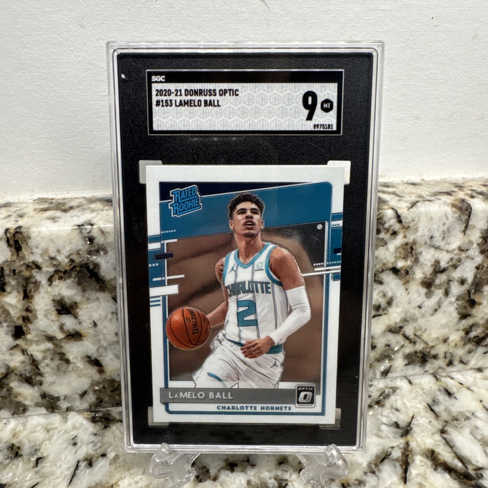 2020 Panini Donruss Optic LaMelo Ball Rookie Card #153 SGC 9 Rated Rookie