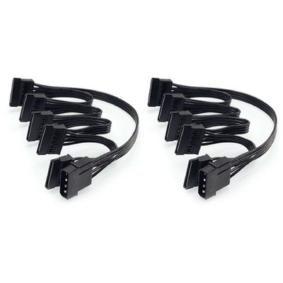 2X 4Pin IDE to 5-Port  Supply Cable 4Pin  to Multi  Port 18AWG Wire 9672