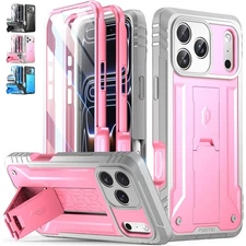 For Apple iPhone 17 Pro Max Case Built-in Screen With Kickstand Shockproof Cover