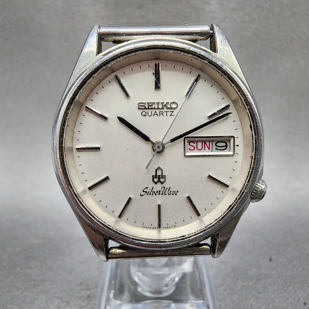 Seiko SilverWave Watch Men 34mm Silver Dial Silver Tone Daydate