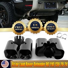 Square Exhause Pipe fits for Defender 90 110 130 2020-23 2024 Set Black Tailpipe