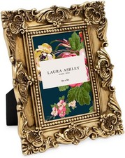 Laura Ashley 2x3 Gold Ornate Textured Hand-Crafted Resin Picture Frame with Ease