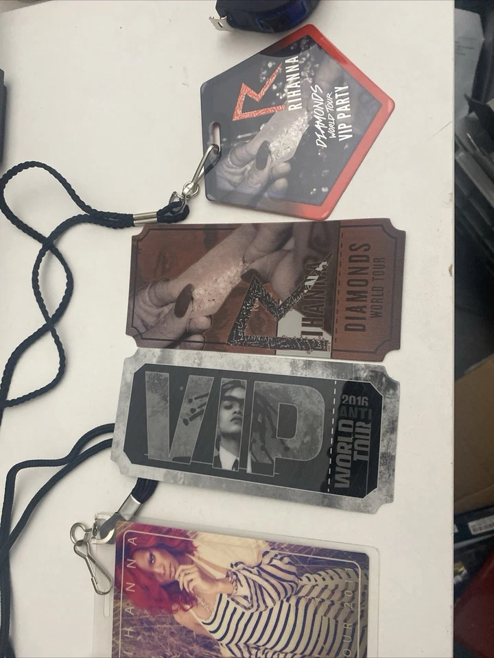 Rihanna Tickets 2011  2013 2016 Pass On Lanyard and Blue Wrist Band And Bag - Image 3 of 4