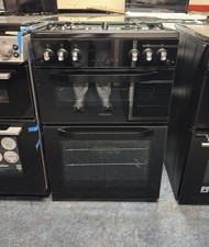 Hotpoint HDG6GDCB1 Double Oven Gas Cooker with Variable Gas Grill - Black - A+