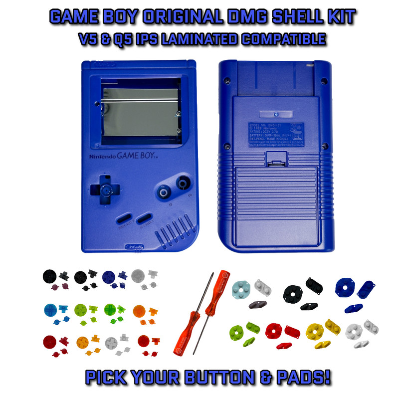 Nintendo Game Boy Original DMG V5/Q5 Laminate Ready Housing Shell Kit BLUE