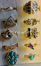 10pc Mixed Lot Women s Fashion Rings Metal Plated, Stone, Turquoise Size 7