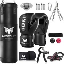Punching Bag for Adults, 4ft Heavy Boxing Bag Set with 12 OZ Gloves for MMA