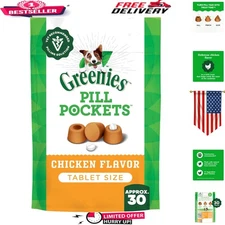 Chicken Flavored Pill Pockets for Dogs - 30 Soft Treats, Perfect for All Breeds
