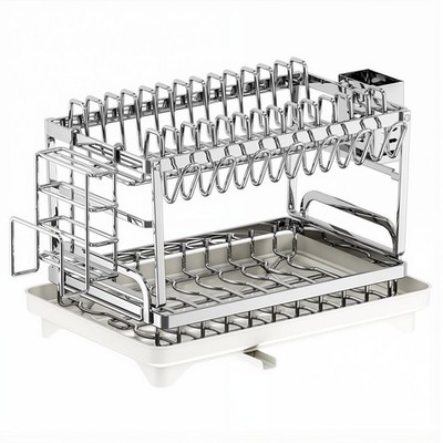 TarnorLe Double Layer Dish Drying Rack, Storage Super Large Bowl Dish Rack, M...
