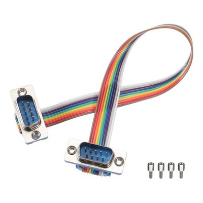 IDC Regenbogenkabel Flachbandkabel DB9 Stecker auf DB9 Stecker 8'' Länge 2,54mm
