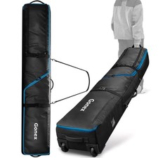 Snowboard Bag with Wheels,Adjustable Length Up to 175cm to 190cm, Fully Black
