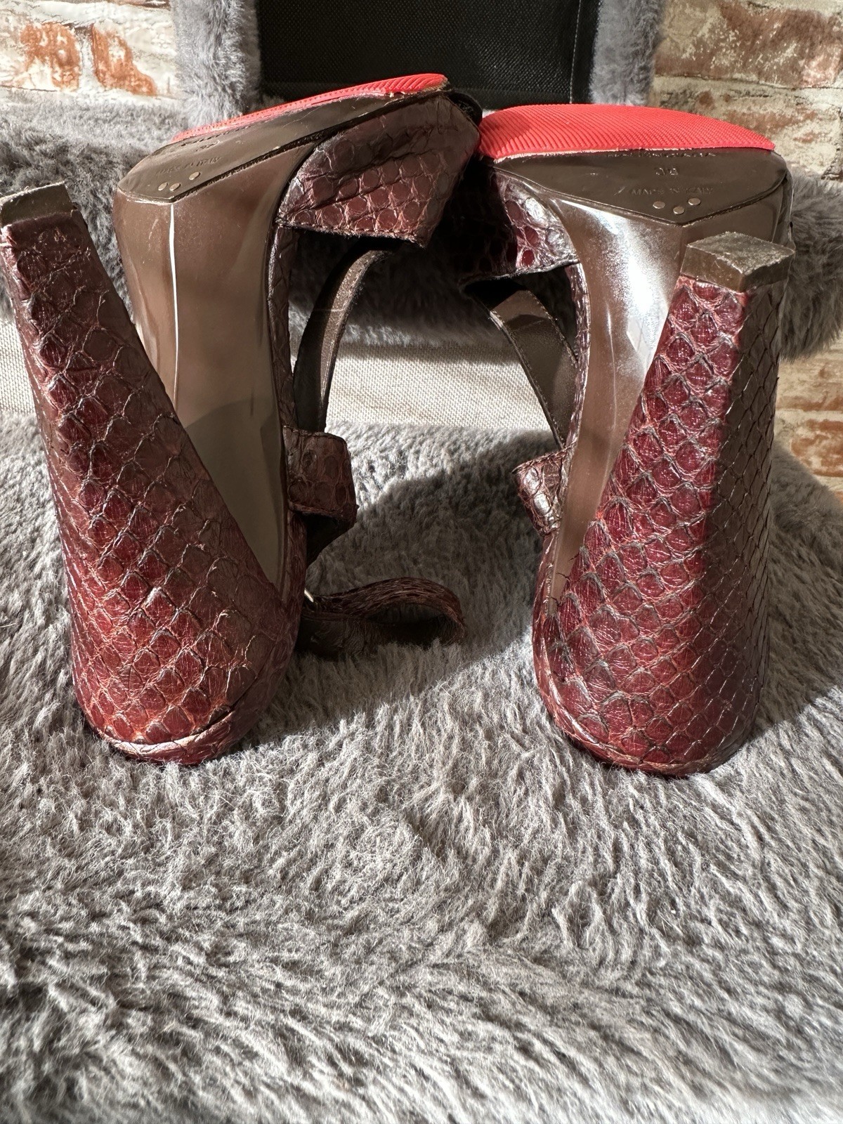 Balenciaga Brown Python Pumps Size 38 - image 12