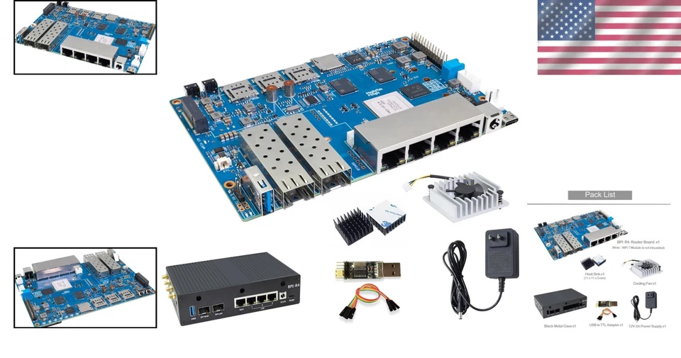 Banana Pi BPI-R4: Versatile WiFi 7 Router Board for Smart Home & NAS Needs - Image 2 of 4