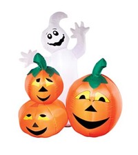 Collections Etc 4-Foot Haunted Pumpkin Patch Halloween Inflatable