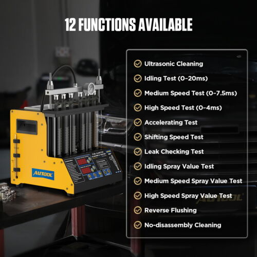 AUTOOL CT200 Ultrasonic Fuel Injector Cleaner Tester Machine 6-Cylinders Tester - Picture 4 of 14