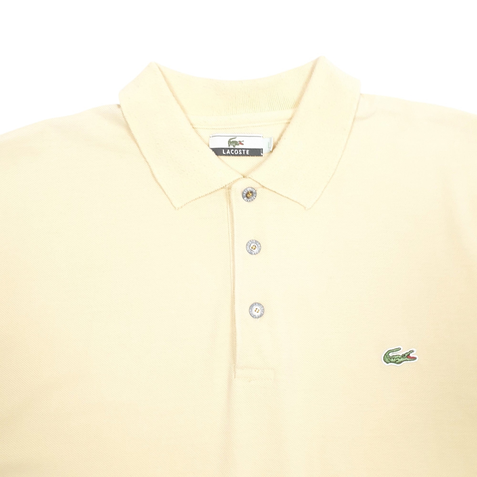 LACOSTE Yellow Polo Shirt Short Sleeve Cotton Mens L image 3