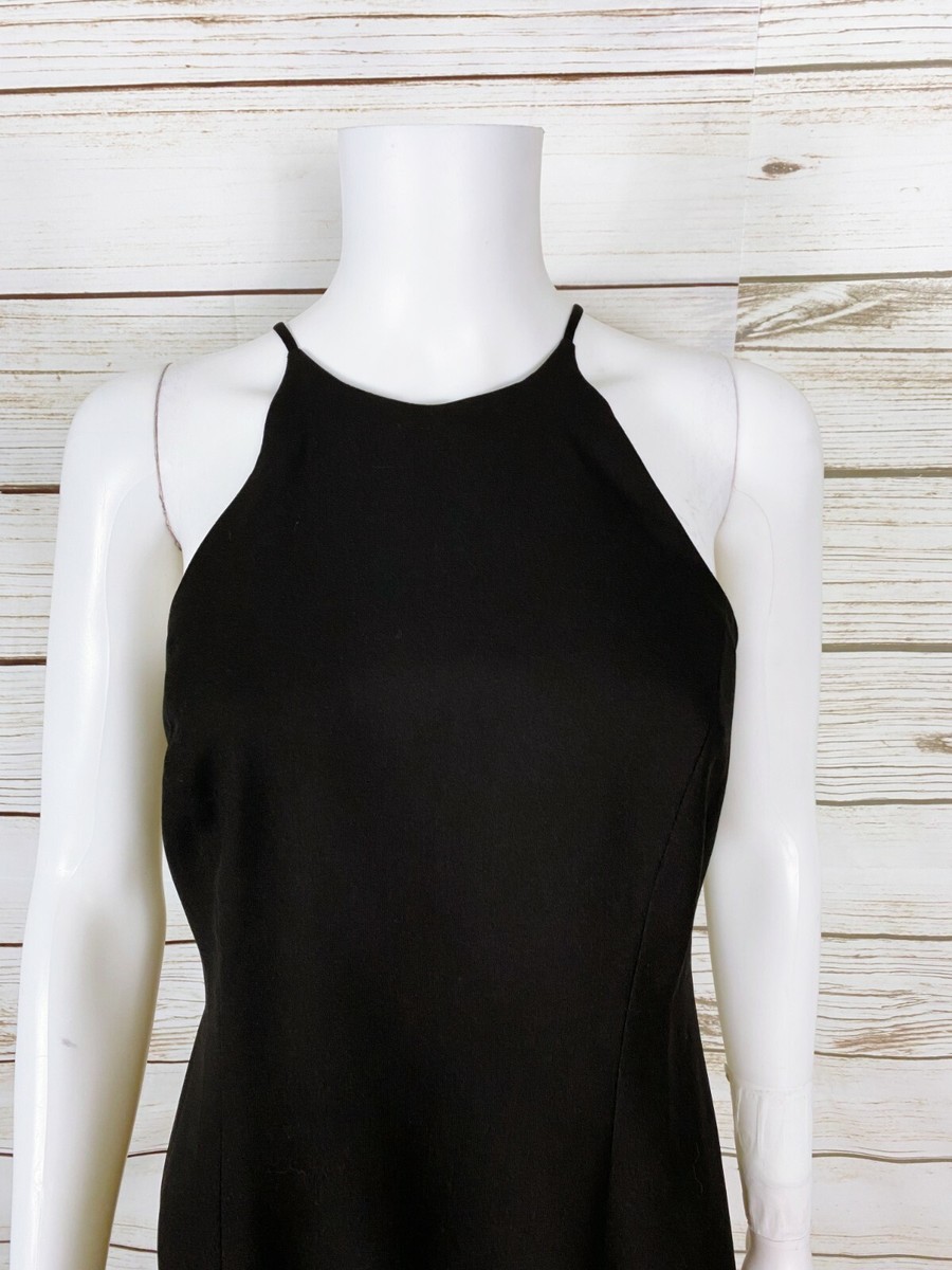 Robe De Soirée Noire Laundry By Shelli Segal Taille 6 - Découpes, Style Sheath, Sans Manches, Occasion Très Bon état