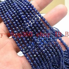 Wholesale 10 Pcs Faceted 3mm Blue Sapphire Round Gemstone Beads Loose Beads 15"