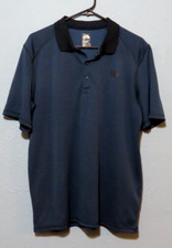The North Face Shirt Mens Large Navy Polo 1/4 Button Short Sleeve Casual Golf
