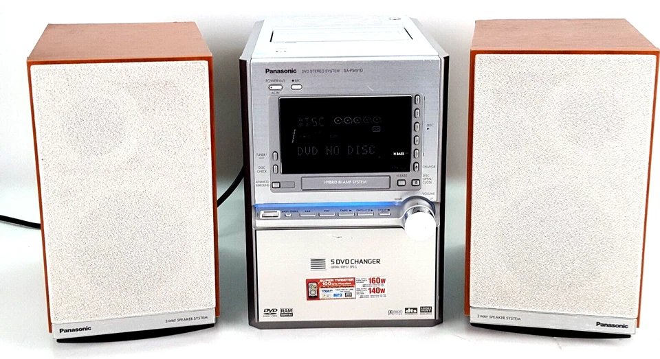 Panasonic SA-PM91D DVD Sistema Estéreo 5 Cambiador DVD/CD Sistema Híbrido Bi-Amplificador Foto 3 de 4