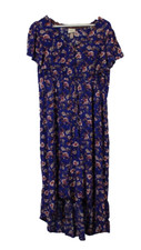 Knox Rose Blue Dress Womens Size XL Floral Hi-Low Boho Cottage Core Y2K Blouson