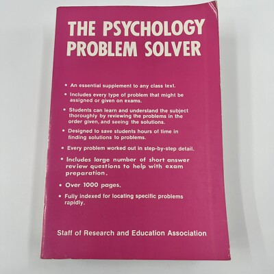 The Psychology Problem Solver by Staff Of Research & Education Association Book