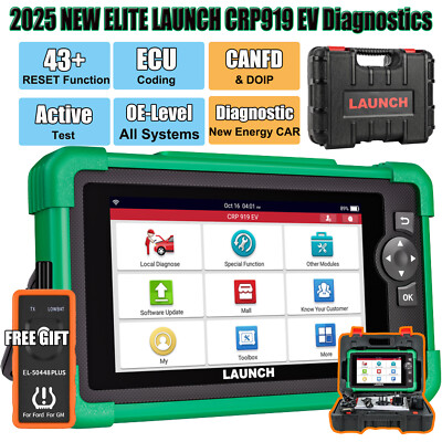 LAUNCH CRP919EV Scanner Bidirectional Car Diagnostic Tool ECU Coding New ENG