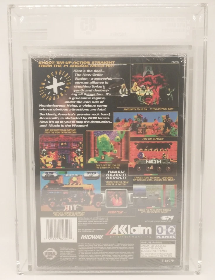 Revolution X (Aerosmith Sega Saturn, 1997) Brand New, Sealed - VGA Graded 85 NM+ - Image 4 of 4